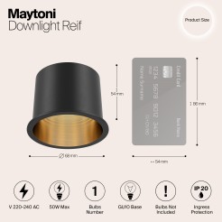MAYTONI Spot reflektor sufitowy 1punktowy wbudowany Reif 10W GU10 DL049-01GB