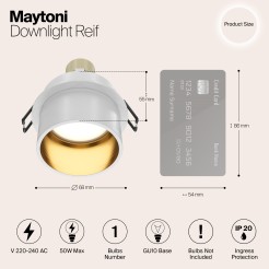 MAYTONI Spot reflektor sufitowy 1punktowy wbudowany Reif 10W GU10 DL050-01WG