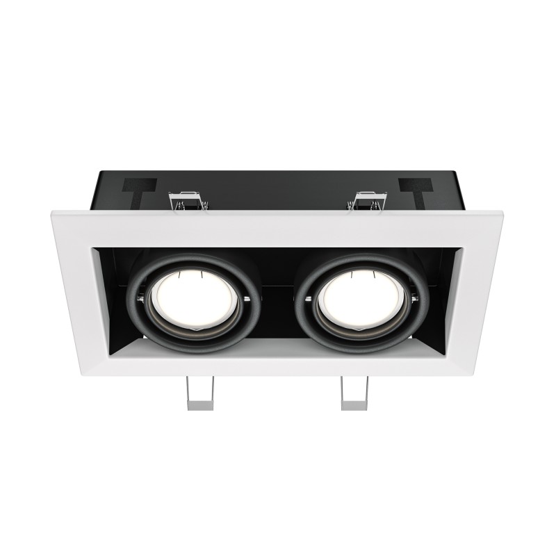 MAYTONI Spot reflektor sufitowy 2punktowy wbudowany Obrotowy Metal Modern 10W GU10 DL008-2-02-W
