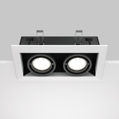 MAYTONI Spot reflektor sufitowy 2punktowy wbudowany Obrotowy Metal Modern 10W GU10 DL008-2-02-W