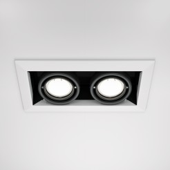 MAYTONI Spot reflektor sufitowy 2punktowy wbudowany Obrotowy Metal Modern 10W GU10 DL008-2-02-W