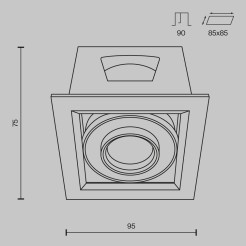 MAYTONI Spot reflektor sufitowy 1punktowy wbudowany Metal Modern 10W LED 650lm 3000K 90 CRI DL093-01-10W3K-B