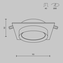 MAYTONI Spot reflektor sufitowy 1punktowy Wbudowany Hoop 12W GX53 DL086-GX53-SQ-W