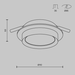 MAYTONI Spot reflektor sufitowy 1punktowy Wbudowany Hoop 12W GX53 DL086-GX53-RD-BG