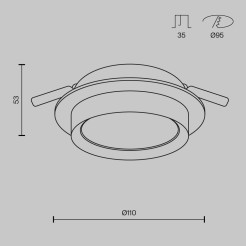 MAYTONI Spot reflektor sufitowy 1punktowy Wbudowany Hoop 12W GX53 DL086-GX53-RD-B
