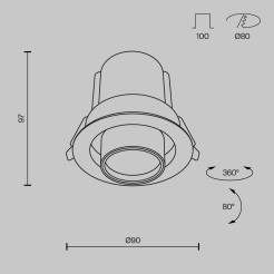 MAYTONI Spot reflektor sufitowy 1punktowy Wbudowany Hidden 10W LED 760lm 3000K 90 CRI DL095-01-10W3K-B