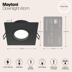 MAYTONI Spot reflektor sufitowy 1punktowy Wbudowany Obrotowy Atom 10W GU10 DL024-2-01B