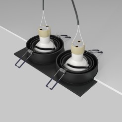 MAYTONI Spot reflektor sufitowy 2punktowy Wbudowany Obrotowy Atom 10W GU10 DL024-2-02B