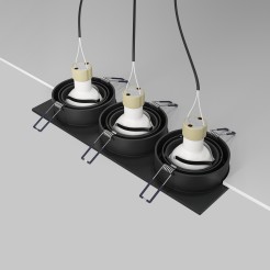 MAYTONI Spot reflektor sufitowy 3punktowy Wbudowany Obrotowy Atom 10W GU10 DL024-2-03B