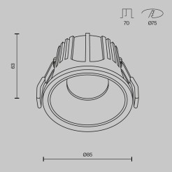 MAYTONI Spot reflektor sufitowy 1punktowy Wbudowany Alfa LED 15W LED 1050lm 3000K 90 CRI Dimmable DL043-01-15W3K-D-RD-WB