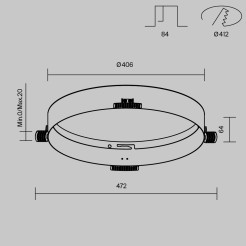 MAYTONI Akcesoria do lampa wbudowana Accessories DLA032-TRS45-W