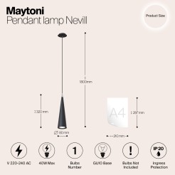 MAYTONI Lampa wisząca Nevill 10W GU10 P318PL-01B