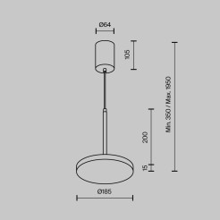 MAYTONI Lampa wisząca Plato 12W LED 700lm 3000K 90 CRI  P076PL-L12W3K-B