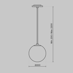 MAYTONI Lampa wisząca Luna 5W LED 310lm 3000K 90 CRI  P039PL-5W3K-20INS-B