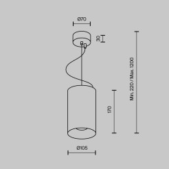 MAYTONI Lampa wisząca Efir 33W LED 2730lm 3000K 90 CRI  P089PL-33W3K-B