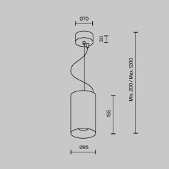 MAYTONI Lampa wisząca Efir 25W LED 2180lm 3000K 90 CRI  P089PL-25W3K-MG
