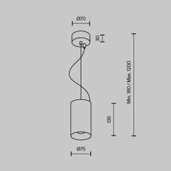 MAYTONI Lampa wisząca Efir 15W LED 1230lm 3000K 90 CRI  P089PL-15W3K-W