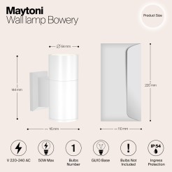 MAYTONI Lampa ścienna (kinkiet) Bowery 50W GU10 O574WL-01W