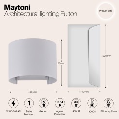 MAYTONI Oświetlenie architektoniczne Fulton 6W LED 400lm 3000K 80 CRI  O573WL-L6W