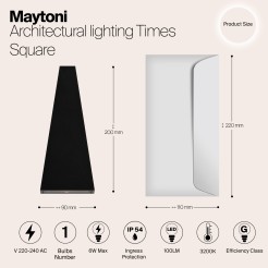 MAYTONI Oświetlenie architektoniczne Times Square 6W LED 100lm 3200K 80 CRI  O580WL-L6B