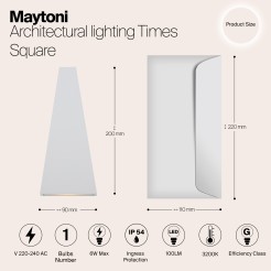MAYTONI Oświetlenie architektoniczne Times Square 6W LED 100lm 3200K 80 CRI  O580WL-L6W