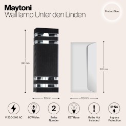 MAYTONI Lampa ścienna (kinkiet) Unter den Linden 60W E27 O578WL-02B