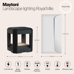 MAYTONI Słupek oświetleniowy Royal Mile 13W LED 330lm 3000K 80 CRI  O019FL-L13GR3K