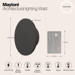MAYTONI Oświetlenie architektoniczne Wald 7W LED 600lm 3000K 80 CRI  O420WL-L7GF