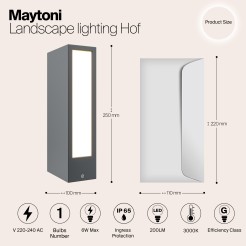 MAYTONI Słupek oświetleniowy Hof 6W LED 200lm 3000K 80 CRI  O422FL-L6GF