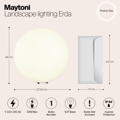 MAYTONI Słupek oświetleniowy Erda 30W E27 O594FL-01W