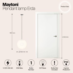 MAYTONI Lampa wisząca Erda 30W E27 O594PL-01B