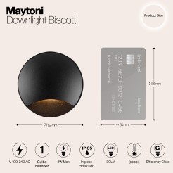 MAYTONI Lampa wbudowana Biscotti 3W LED 30lm 3000K 80 CRI  O035-L3B3K