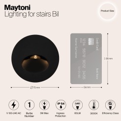 MAYTONI Kinkiet Oświetlenie schodów Bil 3W LED 60lm 3000K 80 CRI  O015SL-L3B3K