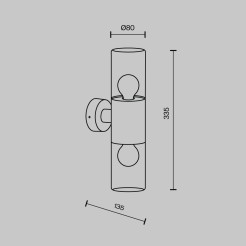 MAYTONI Lampa ścienna (kinkiet) Amas 60W E27 O432WL-02GF