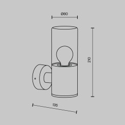 MAYTONI Lampa ścienna (kinkiet) Amas 60W E27 O432WL-01GF