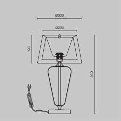 MAYTONI Lampa stołowa Verre 40W E27 Z005TL-01BS