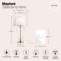MAYTONI Lampa stołowa Verre 40W E27 Z005TL-01BS