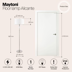 MAYTONI Lampa podłogowa Alicante 40W E27 MOD014FL-01N