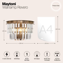 MAYTONI Lampa ścienna (kinkiet) Revero 40W E14 MOD085WL-01BS