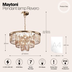 MAYTONI Lampa wisząca Revero 40W E14 MOD085PL-07BS