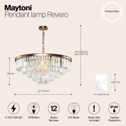MAYTONI Lampa wisząca Revero 40W E14 MOD085PL-12BS