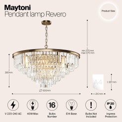 MAYTONI Lampa wisząca Revero 40W E14 MOD085PL-16BS