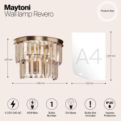 MAYTONI Lampa ścienna (kinkiet) Revero 40W E14 MOD085WL-01G