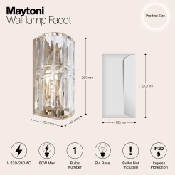 MAYTONI Lampa ścienna (kinkiet) Facet 60W E14 MOD094WL-01G