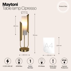 MAYTONI Lampa stołowa Сipresso 40W E14 Z014TL-01G