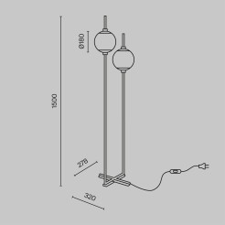 MAYTONI Lampa podłogowa The Sixth Sense 12W LED 750lm 3000K 80 CRI  Z020FL-L12BK