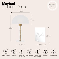 MAYTONI Lampa stołowa Prima 60W E27 Z034TL-01BZ