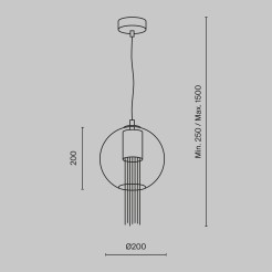 MAYTONI Lampa wisząca Flusso 12W GU10 P095PL-01BZ