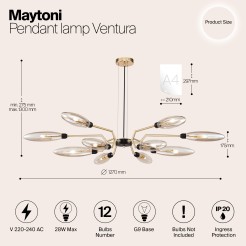 MAYTONI Lampa wisząca Ventura 28W G9 MOD012CL-12G