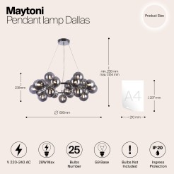 MAYTONI Lampa wisząca Dallas 28W G9 MOD548PL-25CH